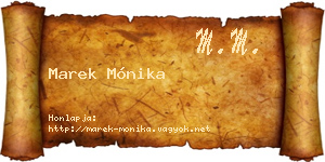 Marek Mónika névjegykártya